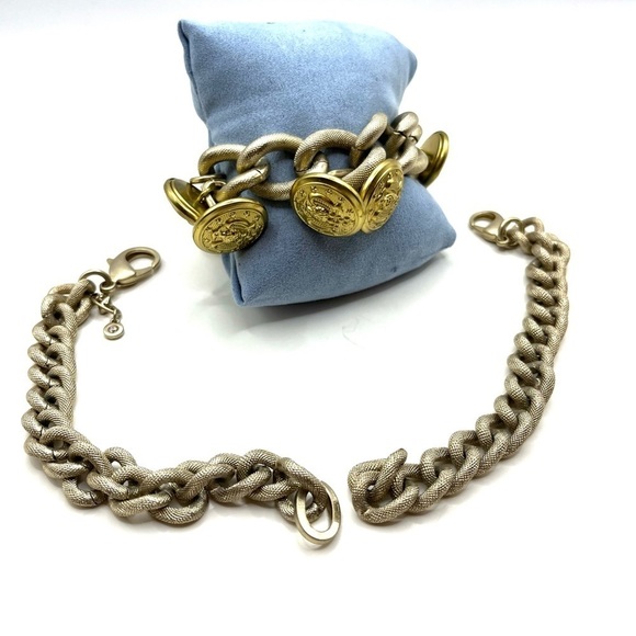 CAbi Bracelet Necklace Coco Eagle Button Necklace Gold Tone Button Necklace - Picture 12 of 15